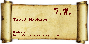 Tarkó Norbert névjegykártya