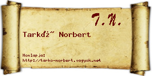 Tarkó Norbert névjegykártya
