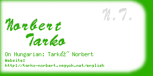 norbert tarko business card